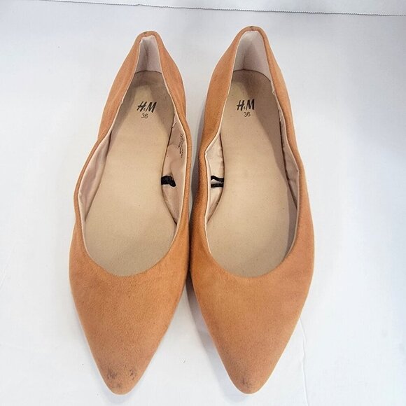 H&M flat ballet shoes tan color Size 5.5 - Picture 1 of 8